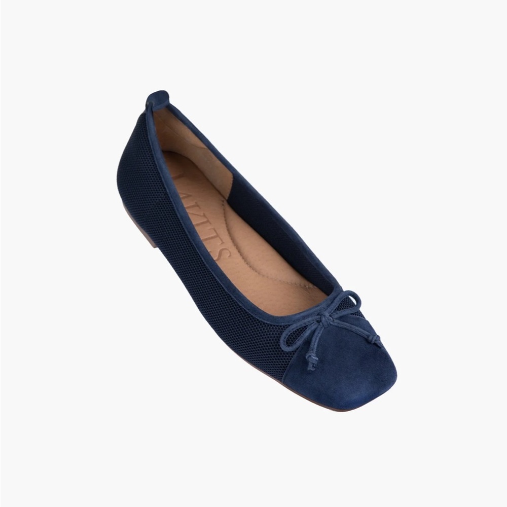 Eric Javits Women's Parris Navy Leather Ballet Flat 🥿 Size 7🥿 Navy Blue - Picture 8 of 11
